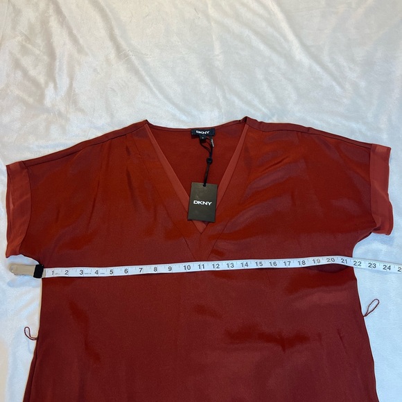 DKNY Women's Deep‎ Rust V-Neck Tunic - Picture 6 of 11